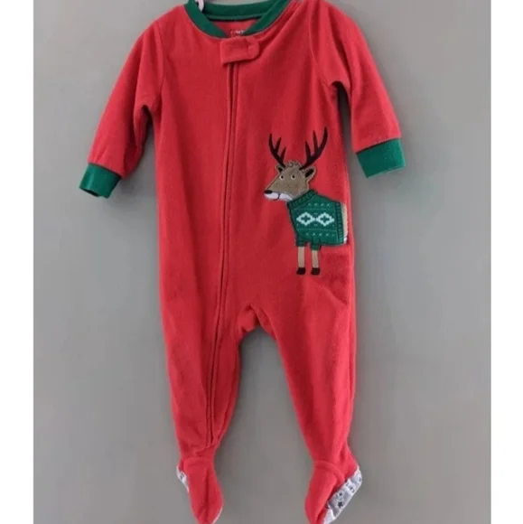 Carter's Pajamas Carters Christmas Holiday Reindeer Footed